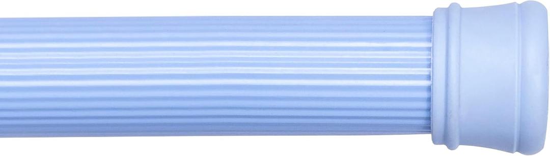 Kenney KN609L/68 Twist & Fit No Tools Spring Tension Standard Shower Curtain Rod with Non-Slip, Non-Scratch Ends, 42-72" Adjustable Length, Easy Install, Blue, 1" Diameter Rust Resistant Steel Tube