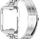 Wolait Compatible with Apple Watch Bands for Men 49mm 46mm 45mm 44mm 42mm 41mm 40mm 38mm,Stainless Steel Metal iWatch Bands with Screen Protector Case for Apple Watch Series11-1SE3/2/1,Ultra 3 2 1, (Silver)