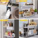 Heavy-Duty Magnetic Shelf With Pull-Out Drawers for Washing Machines, Dryers and Fridge; Height-adjustable Magnetic Shelf, Ideal for Storage in Laundry Rooms, Kitchens, and Living Rooms (White)