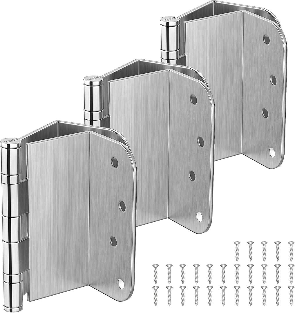 3 x KOLET Offset Door Hinge, 4 Inches Ball Bearing Door Hinges, 5/8" Radius Corner Swing Clear Hinges, 2 Inches Widen Doorway, Smooth and Easy Installation, Brushed Nickel, 3 Packs