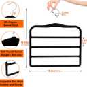 2-Pack Velvet Pants Hangers - Space Saving Multi-Layer Non-Slip Closet Organizers for Jeans, Trousers & Scarves - Ideal Dorm Room Storage Solution for Small Spaces