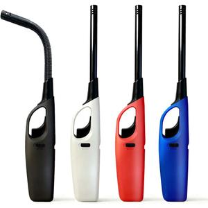 4 Pack Lighter Refillable Butane Lighters, Flexi-Wand Long Lighters for Candle Camping Fireplace Party BBQ Grill(Fuel Not Included)