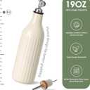 FUN ELEMENTS Olive Oil Dispenser Bottle, 19 oz Oil Dispenser for Kitchen and Vinegar Dispenser Bottle, Suitable for Vinegar, Coffee Syrups & Other Liquids, Off White