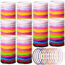 Nuenen 2000 Pcs Colorful Silicone Jelly Bracelets Bulk 80's Silicone Bracelets Neon Jelly Bracelets Wristband Rainbow Hair Ties Gift for Disco Rock Pop Star Party Favors