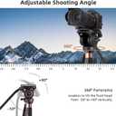 Cayer Monopod Camera Stand, Carbon Fiber Telescopic Monopods Kit with Video Fluid Head and Folding Support Base, 1 Extra Sliding Plate, for DSLR Video Cameras & Camcorders, CF34, 72 Inch