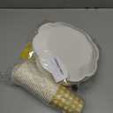 400 Pcs Gingham Party Supplies for 50 Guests Easter Party Yellow and White Scalloped Paper Plates and Napkins Knives Spoon Fork Cup Disposable Checkered Dinner Party Set for Baby Shower Wedding