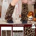 Zando Furry Faux Fur Leg Warmers for Women - Soft Fluffy Legwarmer Winter Boot Cuffs Covers for Daily Halloween Santa Costume