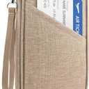 Passport Holder Family RFID Travel Document Organizer for Women Waterproof Passport Wallet Men Portable Case for Cards (Khaki Wallet)