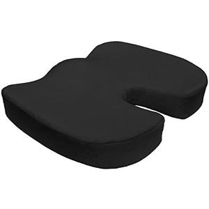 5 Stars UNITED Orthopedic Memory Foam Office Chair and Car Seat Pad Comfort Cushion for Back Pain and Sciatica Relief (Black)