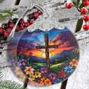 Religious Christmas Ornaments, Christmas Tree Decoration, Holiday Ornament, Christian Home Decor, Gift Exchange, Gift Idea - Cross Spring Flower