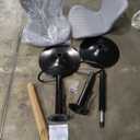 Shintenchi Bar Stools Set of 2 Modern Swivel Bar Chairs, Counter Height Faux Leather Metal Barstools, Upholstered Island Chairs with Back and Footrest, Gray