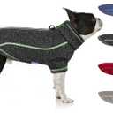 Cyeollo Dog Coat Fleece Dog Jacket Reflective Sweater Zipper Pet Clothes with D Ring Dogs Winter Coat for Medium Dogs (XX-Large) Dark Grey