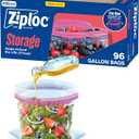 Ziploc Gallon Food Storage Bags, Stand-Up Bottom, Easy to Fill, 96 Count