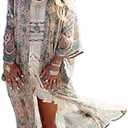 Wander Agio Womens Bikini Cover Ups Beach Casual Dress Coverup Swimsuits Long Cardigan Buttons Chiffon One Size