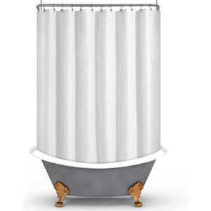Mrs Awesome White Clawfoot Tub Shower Curtain or Liner with 12 Magnets - Free 36 Hooks Included, Waterproof PEVA, 180" x 70", White