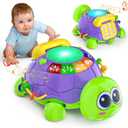 Baby Toys 6-12 Months, Musical Turtle Crawling Tummy Time Development Light up Infant Toys 12-18 Months, Bilingual Educational Boy Girl Gifts Toy for 3-6 4 5 7 8 9-12 Month