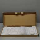 EWEADN GX710S Backlit Computer Keyboards, Wired USB Keyboard with White Backlit, Metal Panel, Plug and Play, Pudding Keycaps Full Size Quite Computer Keyboard for Win/PC/Laptop-White