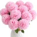 Floroom 12pcs Pink Faux Silk Mums Artificial Flowers Bulk Fake Chrysanthemums with Stems for DIY Wedding Table Centerpieces Floral Arrangements Vase Fillers Home Decorations