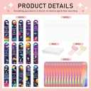 Acrylic Bookmark Making Kits - 60 Pcs Clear Acrylic Bookmark Blanks Set with Space Rocket Planet Inspirational Theme UV DTF Transfer Stickers, 15 Pcs Ribbons, DIY Crafts Book Lover Gifts