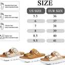 Platform Sandals for Women Wedge Chunky Sandal Womens Leather Sandals with Adjustable Buckle Straps and Memory Foam Insole (7, Brown)