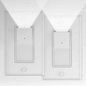 2 Pack Illuminated Light Switch,Paddle Rocker Wall Switch with LED Night Light, Automatic On/Off Sensor, Single Pole, 15Amp 120/277Volt, White