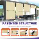 5'Wx6'H Outdoor Roller Shade Patio Cordless Blinds Roll Up Shade Exterior Foldable Sun Screen UV Block for Porch Pergola Backyard Gazebo (Beige), 60"W x 72"H