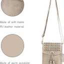 seOSTO Womens Small Crossbody Bag For Woman, Tassel Wallet PurseGifts For Teenage Girls (Beige)