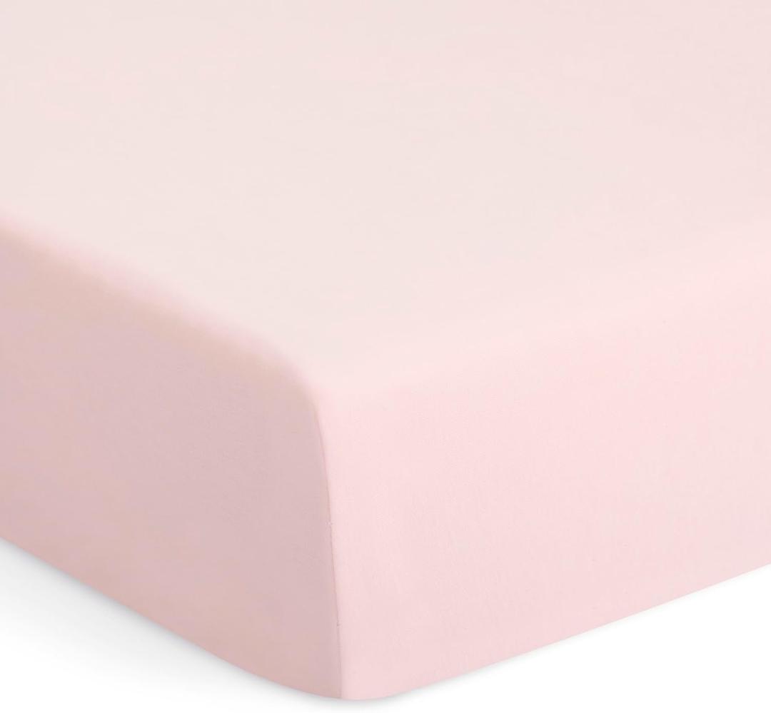 Evolur 1 Piece Baby Pink Full Crib Solid Fitted Sheet, Fitted Crib Sheet for Standard Crib and Toddler Mattress, Soft and Breathable Crib Mattress Sheet