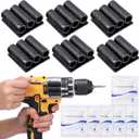 6 Pack Drill Bit Holder Tool Holster Bit Gripper with High Strength Adhesive Bits Holster Drill Bit Holder for Impact Driver Carry up to 6 Driver Bits on the Side of Power Drill or Driver