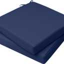 AAAAAcessories Outdoor Seat Cushions for Chairs, Waterproof, Fade-Resistant, 20" x 18" x 3", Patio Furniture Replacement Cushions, Set of 2, Navy Blue