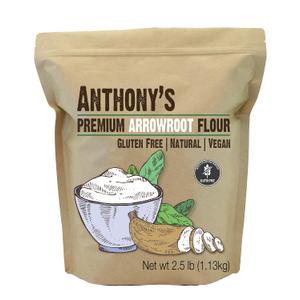 Anthony's Premium Arrowroot Flour Powder, 2.5 lb, Gluten Free, Non GMO, Cornstarch Alternative