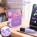 Mini Karaoke Machine Toys Gifts,Kids Portable MP3 Player with 2 Wireless Microphone and LED,Christmas Birthday Gifts for Girls Boys 3 4 5 6 7 8+ Year Old (Purple)