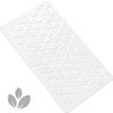 WRISIN Bathtub Mat Non Slip with Suction Cups - 100% Rubber Bathroom Mat Textured for Bath Tub Shower Safety - Soft on Touch - BPA/ PVC Free - Pet Dog Bath Mat - Machine Washable - 16 × 28 Inch (White）