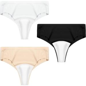 3 Pcs Feminine Line Concealer Underwear Women Concealing Cover Proof Thong Prevent Seamless No Show Invisible Underwear