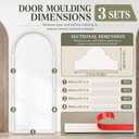Colingmill 3 Set 32 x 78 Inch Arch Wall Molding Kit Peel Stick Arch Premade Accent Wainscoting Panel Wall Panel Decor Pre Cut Trim Kit for Home Walls Molding DIY Living Room Decor (Stylish Style)