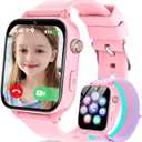 4G Kids Smart Watch Phone GPS, Smartwatch for Boys Girls Ages 4-12 Years with Video Call Chat Class Mode SOS Camera Alarm Games Parental App Touch Watch Gifts for Children (Includes SIM Card) Pink