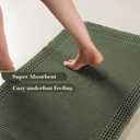 RESARE Christmas Waffle Bathroom Runner Rugs, Super Absorbent Bath Mat Non Slip Washable Quick Dry, Upgraded Ultra Soft Boho Bath Rugs with Tassels for Bedroom Laundry Room, 2'x6'(24"x72"), Green
