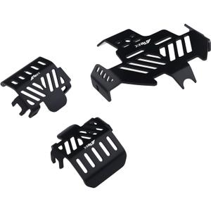 Black Steel Chassis Skid Plate Front Rear Axle Portector Defend Armor for TRX4 for Bronco K5 Blazer Defender Upgrades Parts