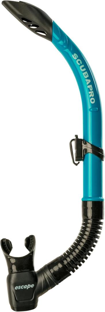 SCUBAPRO Escape Semi-Dry Snorkel, with Purge Valve and Splashguard Barrel-Top Design, Turquoise