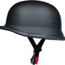 German Style Motorcycle Half Helmet, Retro Half Face Helmet for Adult Men Women Matte Black