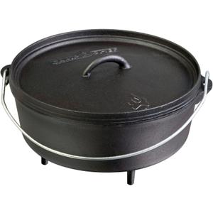 Camp Chef SDO10 10" Double Black Seasoned Cast Iron Dutch Oven with Lid