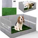 HQ4US 4LEGS Dog Grass Pad with Tray Foldable Dog Litter Box High Walls, Odor Free Artificial Grass for Dogs Potty, Pee Pad Holder, Seamless, No Assembly, Waterproof, Easy Clean, Portable for Travel (Large for Dog 28" Length)