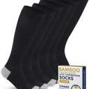 Pembrook Bamboo Viscose Light Compression Socks - 3 Pairs | 8-15 mmhg Compression Socks | Knee High Comfort Support Socks, M 