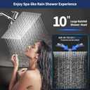 Airlex Shower Head Rain Shower Head with Handheld Spary, High Pressure Rainfall Showerhead and 4 Modes Handheld Shower Heads Built-in Power Wash with 71 Inch Stainless Steel Hose, 10'' Sliver
