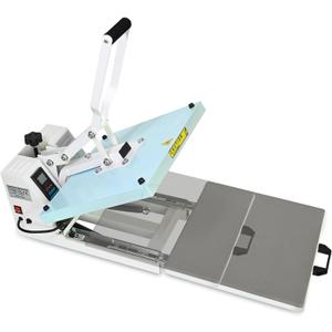 Heat Press 15x15 inch Industrial Quality with Adjustable Pressure, Slide Out Heat Transfer Machine for T-Shirt, Blue