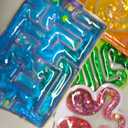 Squishy Sensory Toys for Kids, 4 Pack Maze Fidget Toys for Autism, Squeeze Toys with Filled Gel, Glitter, Stress Anxiety Relief Toys, Prizes for Kids Classroom