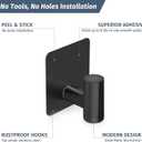 Rise age Adhesive Towel Hooks, Heavy Duty Stick on Towel Hooks for Bathrooms Wall Waterproof Adhesive Shower Hooks for Hanging Loofah, Clothes, Robes(Matte Black 4 Pcs)