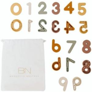 Brooklyn Neutral Boho Aesthetic Silicone Magnetic Numbers 20 Piece Play Set- Non-Toxic Toddler Magnets for Kids, Modern Neutral Educational Math Toys, Number Magnets for Classroom & Playroom