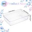10 Pack Clear Plastic Drawer Organizer, 6" X 9" Acrylic Storage Bins with Non-Slip Pads, Acrylic Drawer Organizer Tray, Clear Desk Storage Tray for Makeup, Kitchen Utensils, Jewelry, Office, Bathroom