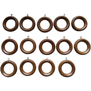 Ethan Allen Wood Curtain Rings (Set of 14) Outside Diameter = 3.5 Inches ; Inside Diameter = 2 Inches